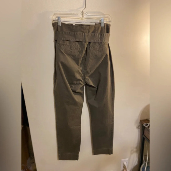FRAME||  Commander Olive Green Paper Bag WaistTwill Ankle Pants Size 27 - Picture 4 of 10